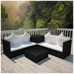 Set Divani Polyrattan Nero en oferta
