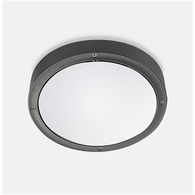 Plafoniera Da Esterno A Led Rotonda A Incasso Basic Alluminio Grigio 26cm 1488lm 4000k Ip65