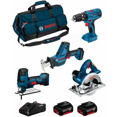 BOSCH Kit 18V BK404BAG (GSA 18 V-LI C + GST 18 V-LI S + GKS 18 V-LI + GSB 18V-21 + 2 x 5,0 Ah + GAL18V-40 + Borsa)