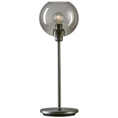 Lampada Da Tavolo 1 Luce Grigio Ossido, Vetro Fumé, E14