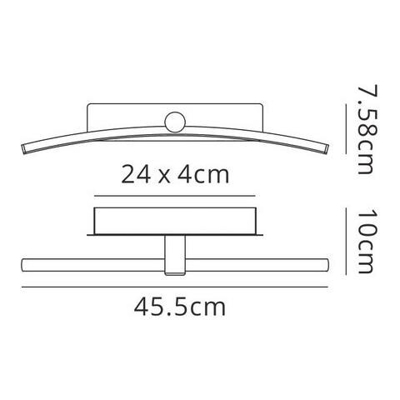 Applique, Picture Light, Led 8w, 4000k, 465lm, Cromo Lucido