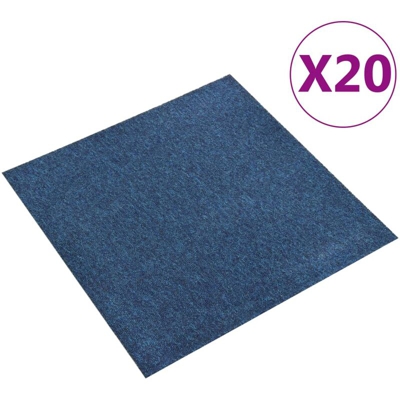 Quadrotte di Moquette 20 pz 5 m2 50x50 cm Blu Scuro - Blu - Youthup