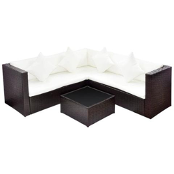 Set Divani Polyrattan Marrone en oferta