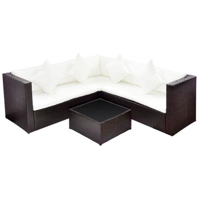 Set Divani Polyrattan Marrone