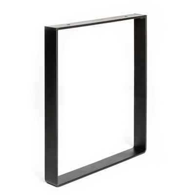 Gamba/telaio rettangolare in acciaio per tavoli o mobili in stile industriale. Altezza di 38,5 cm. Realizzata in acciaio con finitura nero opaco. Per
