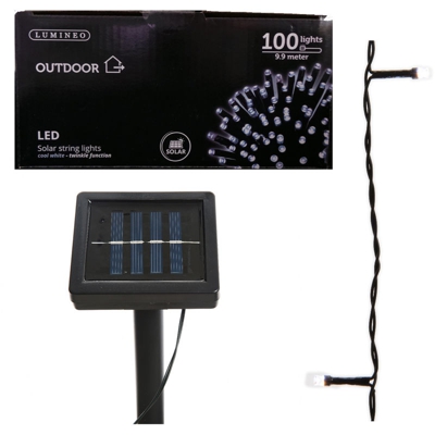 Peragashop - LUCI DI NATALE CON PANNELLO SOLARE 100 LED BIANCO FREDDO ADDOBBI ALBERO DECORAZIONI