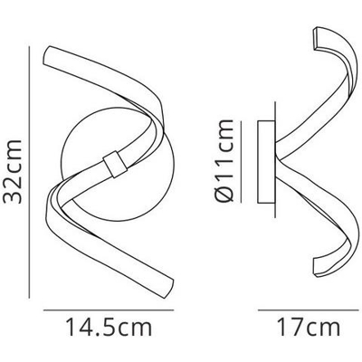 Applique Touch Dimmer 10w Led 3000k, 850lm, Bianco, Acrilico Satinato