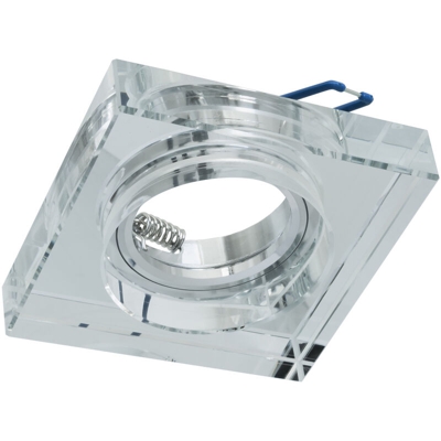 Zeitnet Inc. - Portafaretto incasso porta faretto quadrato vetro specchio cristallo foro 6cm GU10 GU5.3