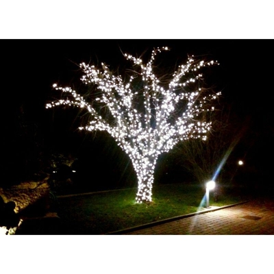 Catena luminosa di natale 120 maxi led bianco freddo mt.10,50 prolungabile 30pz - Salone Negozio On Line
