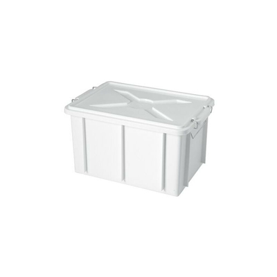 CONTENITORE CON COPERCHIO CM. 35x25x20H BIANCO mod. BOX GIGANPLAST