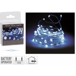 Peragashop - OFFERTA 4 CONFEZIONI 10 MICROLED LINEARI LUCI BIANCO FREDDO A BATTERIA LUCI DI NATALE ADDOBBI PRESEPI precio