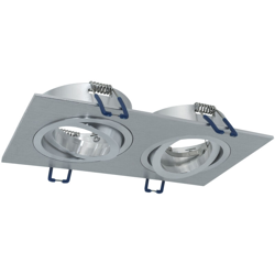 Zeitnet Inc. - Portafaretto argentato rettangolare incasso 155x80mm 2 lampade orientabili GU10 en oferta