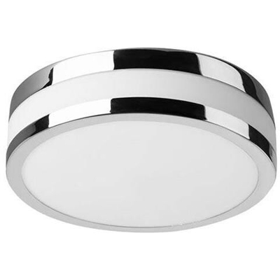 Plafoniera A Led Rotonda Semplice Da Incasso Per Bagno Cromo 23,6cm 1360lm 3000k Ip44