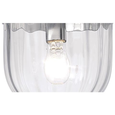 Soffitto Sospensione Lanterna 1 Luce Cromo Lucido, Vetro