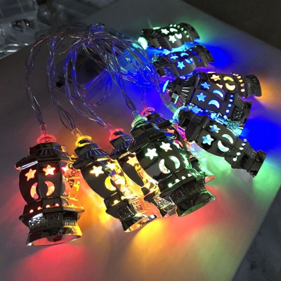 lanterna in ferro stringa di LED lanterne luminosi decorativi lanterne lanterne d'argento - 1.65 m 10 colori Luci - sezione Cella - Fisso