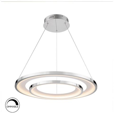 Sospensione A Soffitto A Led Integrata Rotonda Cromata