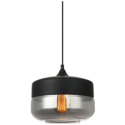 Sospensione Moderna Nera A 1 Luce Con Paralume Nero, Fumé, Dimmerabile E27