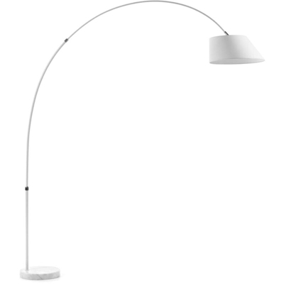 Lampada da terra bianca May in acciaio con marmo e cotone - White - Kave Home