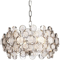 Lampada A Sospensione In Nichel Lucido E Vetro Trasparente 4 Luci Dimmerabili Ip20 - E14 en oferta