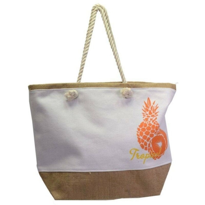 Borsa mare in tessuto juta Ananas - set da 2