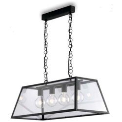 Lampadario Lexington Nero 4xe27 80x27x35cm características