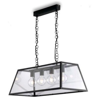 Lampadario Lexington Nero 4xe27 80x27x35cm