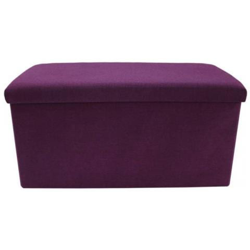 Puff Panca Pouff Sgabello Imbottito Viola Cotone Salvaspazio precio