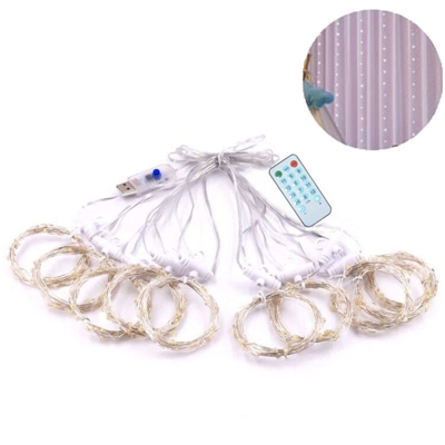 luci di rame USB ad attivazione vocale di musica luci sipario voce comma 3 * 3 m bianco