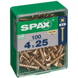 Lotto 100 Viti A Testa Svasata In Acciaio Pozidriv Testa, Diam.4 Mm X Mm L.25 - Spax en oferta