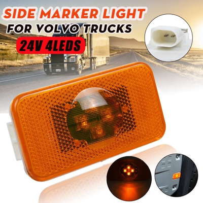 Insma - Indicatore di direzione laterale ambra a 4 LED da 24 V per Volvo Trucks FM / FH