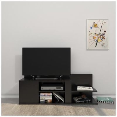 Mobile Porta Tv Marshall - Con Ripiani - Da Salotto - Nero, In Legno, 120 X 30,5 X 42,5 Cm