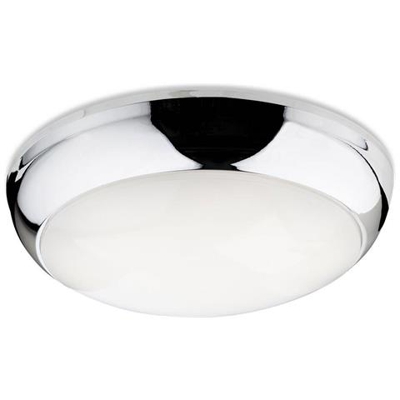 Led 1 Luce Flush Light Cromo Policarbonato, Diffusore Opale