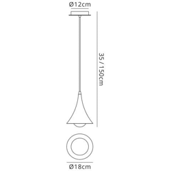 Sospensione A Soffitto 1 Luce E27, Oro en oferta