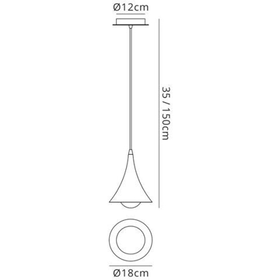 Sospensione A Soffitto 1 Luce E27, Oro