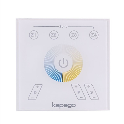 Pannello controller LED touch RF 4 zone 2CH gestione luce 2700K-6400K CCT 220V