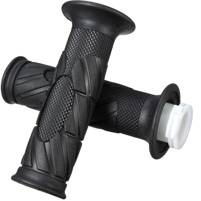 Drillpro - Coppia universale 22mm 7/8 '' Copri manubrio Manopole Comandi Gomma Moto nera