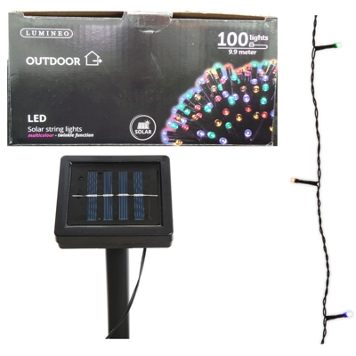 Peragashop - LUCI DI NATALE CON PANNELLO SOLARE 100 LED MULTICOLOR ADDOBBI ALBERO DECORAZIONI