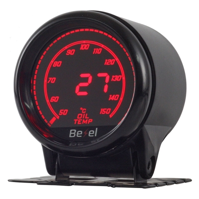 LEDLUX LCD5203 Termometro Manometro Digitale LCD Temperatura Olio Oil Temp Gauge 52mm 12V Auto Doppio Ingresso Alimentazione 10 Colori Remote