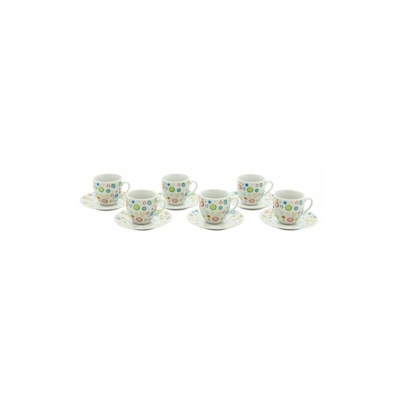 Casa Collection - Confezione 6 Tazzine da Caffe' con Piattino Lolly