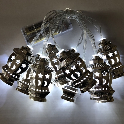 Lanterna da Palazzo a LED in Ferro Battuto,Lanterna palazzo 3 m bianco argento 2 luci costanti con tipo di batteria lampeggiante - Lanterna palazzo 3