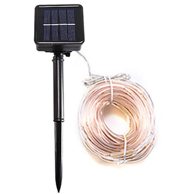 impermeabile luci esterne delle vacanze decorativo tubo solido della luce catena di tubi 5 m giardino recinto solare con i pannelli solari interposti