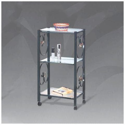 Carrello Porta Tv Ferro Nero 45x35xh. 80 Cm Fatto A Mano Italia en oferta