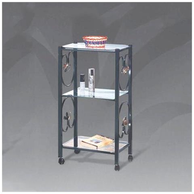 Carrello Porta Tv Ferro Nero 45x35xh. 80 Cm Fatto A Mano Italia