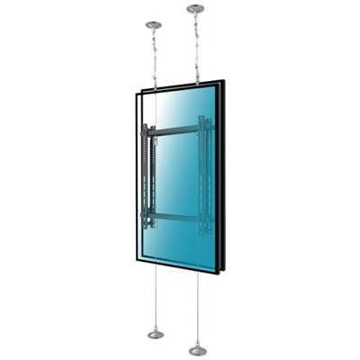 032-2023 Supporto Pavimento-soffitto Con Cavi Per 2 Tv 42''''-75'''', 3m