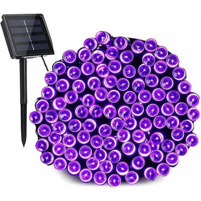 Solar Led - Luci di natale catena luminosa 22 metri con pannello solare 8 0re di autonomia tipo: viola