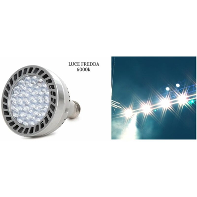 B&s - Lampadina led par30 luce fredda 45w bianca 220V attacco grande faretto lampada