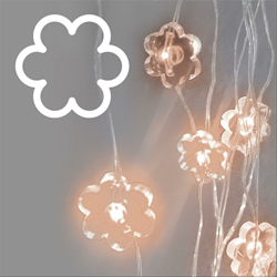 Lotti Importex - Collana brilly flowers 10 fiori microled bracciale a batteria colorate (luce calda) en oferta