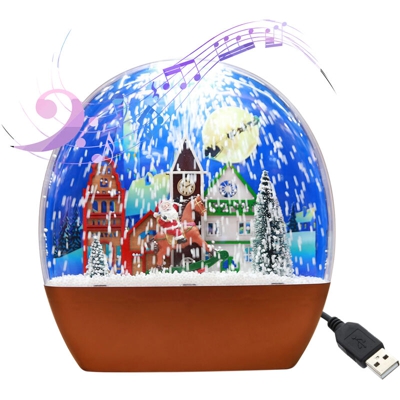 EL19A-6 Floating Snow Rain Flower Stone-Bronze (senza batteria) con cavo USB, adattatore standard USA, 3 musica