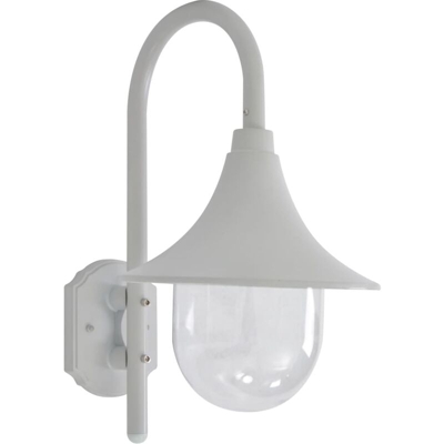 vidaXL Lampada da Parete da Giardino E27 42 cm in Alluminio Bianco - Bianco