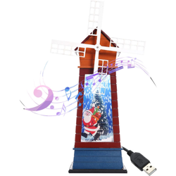MF18B Mini mulino a vento Decorazione / Cerimonia sul retro per il piccolo faro di Natale rosso malva-anziano (senza batteria) con cavo USB, características
